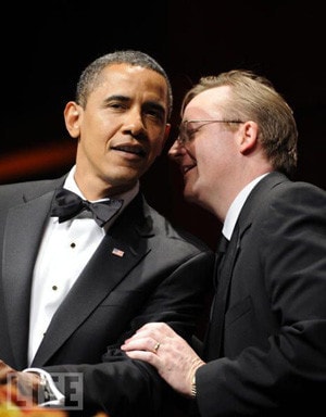 Tổng thống Obama và Thư ký báo chí Nhà Trắng Robert Gibbs Ảnh: Life