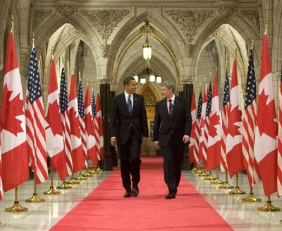 Tổng thống Mỹ Obama và Thủ tướng Canada S.Harper trong chuyến thăm Ottawa năm 2009 Nguồn: The Canadian Press, Tom Hanson