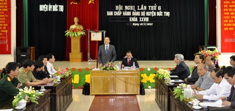 Chủ nhiệm VPQH Trần Đình Đàn làm việc tại huyện Đức Thọ
