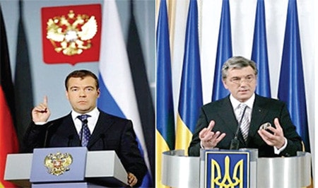Tổng thống Nga Dmitry Medvedev và Tổng thống Ukraine Viktor Yushchenko Nguồn: ABCnews