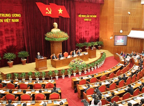 Tổng bí thư Nguyễn Phú Trọng khai mạc Hội nghị lần thứ Năm Ban chấp hành Trung ương Đảng Khóa XI Ảnh: Trí Dũng