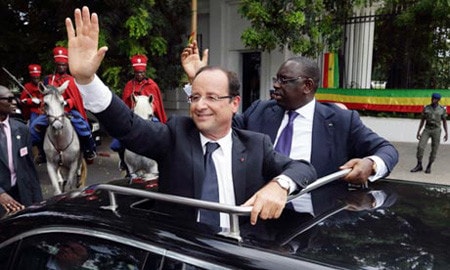 Tổng thống Pháp Francois Hollande và Tổng thống Senegal Macky Sall Nguồn: Guardian