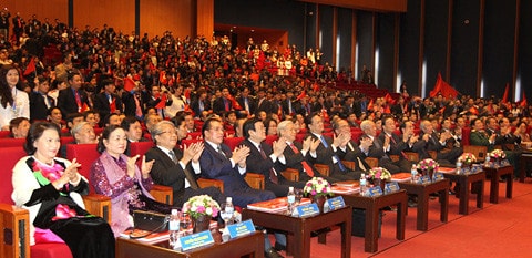 Lãnh đạo Đảng và Nhà nước dự Đại hội đại biểu toàn quốc lần thứ X Đoàn Thanh niên Cộng sản Hồ Chí Minh Ảnh: Trí Dũng