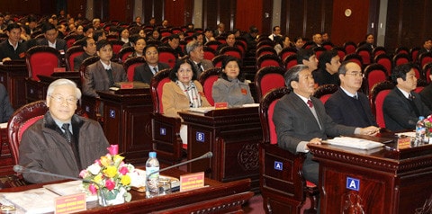 Tổng bí thư Nguyễn Phú Trọng dự Hội nghị tổng kết công tác Tuyên giáo toàn quốc năm 2012; Triển khai nhiệm vụ năm 2013 Ảnh: Trí Dũng