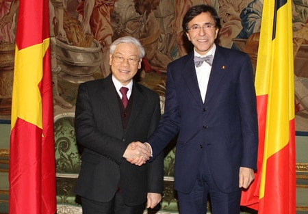 Thủ tướng Bỉ Elio Di Rupo đón, tiếp và hội đàm với Tổng bí thư Nguyễn Phú Trọng Như tin đã đưa ngày 17.1 Chủ tịch Hội đồng châu Âu Herman Van Rompuy đã đón, tiếp Tổng bí thư Nguyễn Phú Trọng Ảnh: Trí Dũng