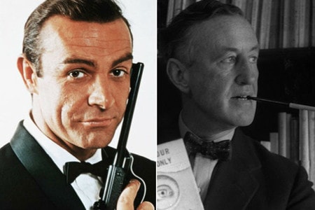 Nhân vật James Bond (Sean Connery đóng) và tác giả Ian Fleming (phim Điệp viên 007) Nhân vật James Bond (Sean Connery đóng) và tác giả Ian Fleming (phim Điệp viên 007)