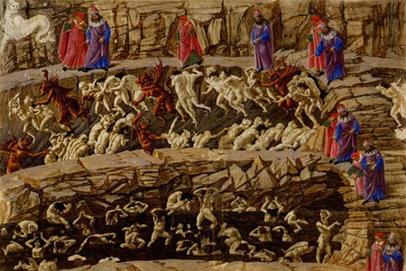 Một bản vẽ chì trong loạt minh họa Địa ngục từ thế kỷ XV của Sandro Botticelli