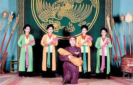 Cảnh trong vở chèo Quan Âm Thị Kính Nguồn: nhahatcheovietnam.vn