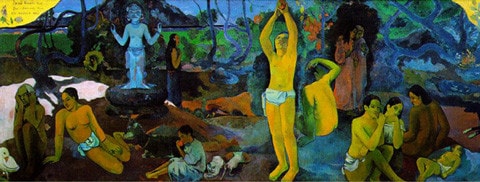 Bức tranh có tên gốc là D’où venons-nous? Que sommes-nous? Où allons-nous?, vẽ năm 1897, chất liệu sơn dầu trên vải, kích thước 140x375cm, hiện lưu giữ tại Bảo tàng Boston, Mỹ