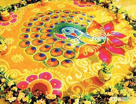 Rangoli - Nghệ thuật tôn giáo Ấn Độ ảnh 2