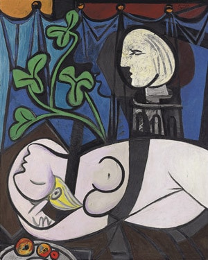 Nude, green and bust, sơn dầu khổ 162x130cm, hiện lưu giữ tại Bảo tàng Nghệ thuật hiện đại Tate, New York
