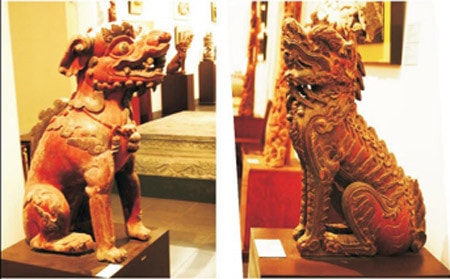 Tượng nghê bằng gỗ, thế kỷ XVII, tại Bảo tàng Mỹ thuật Việt Nam