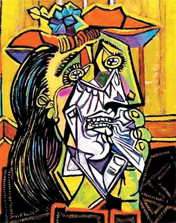 Người đàn bà khóc, sơn dầu của Picasso, vẽ năm 1937, kích thước 60x49cm, hiện lưu giữ tại Bảo tàng Hiện đại Tate, London, Anh