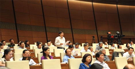 ĐBQH Nguyễn Hữu Hùng (Tiền Giang) phát biểu tại Hội trường Ảnh: Quang Khánh