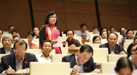 ĐBQH thảo luận tại Hội trường Ảnh: Vũ Quang