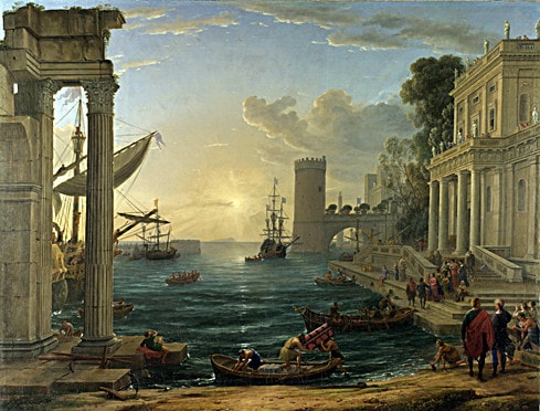 Cuộc viếng thăm của Nữ hoàng Sheba, sơn dầu của Claude Lorrain, kích thước 149,1x196,7cm, đang được lưu giữ tại Bảo tàng Quốc gia London