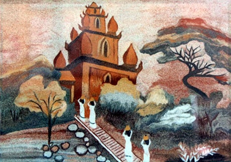Tranh cát Tháp Chăm