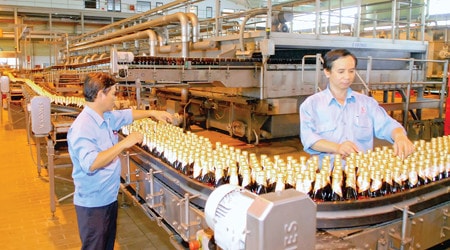 Dây chuyền sản xuất bia Sài Gòn Nguồn: saigondautu.com.vn
