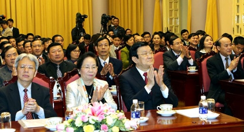 Chủ tịch Nước Trương Tấn Sang dự Tổng kết công tác năm 2015 của Văn phòng Chủ tịch Nước ảnh 1