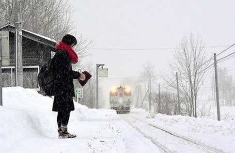 Ga tàu dành cho một người tại Hokkaido, Nhật Bản.