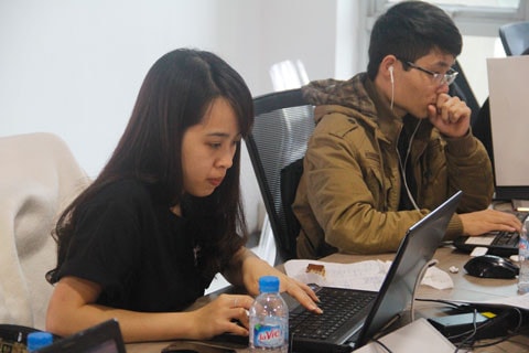 Khá nhiều bạn nữ tham dự cuộc thi Ảnh: Thanh Bình Khá nhiều bạn nữ tham dự cuộc thi Ảnh: Thanh Bình