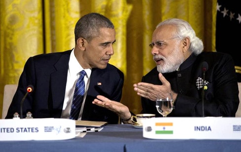 Tổng thống Mỹ Barack Obama và Thủ tướng Ấn Độ Narendra Modi Nguồn: WSJ