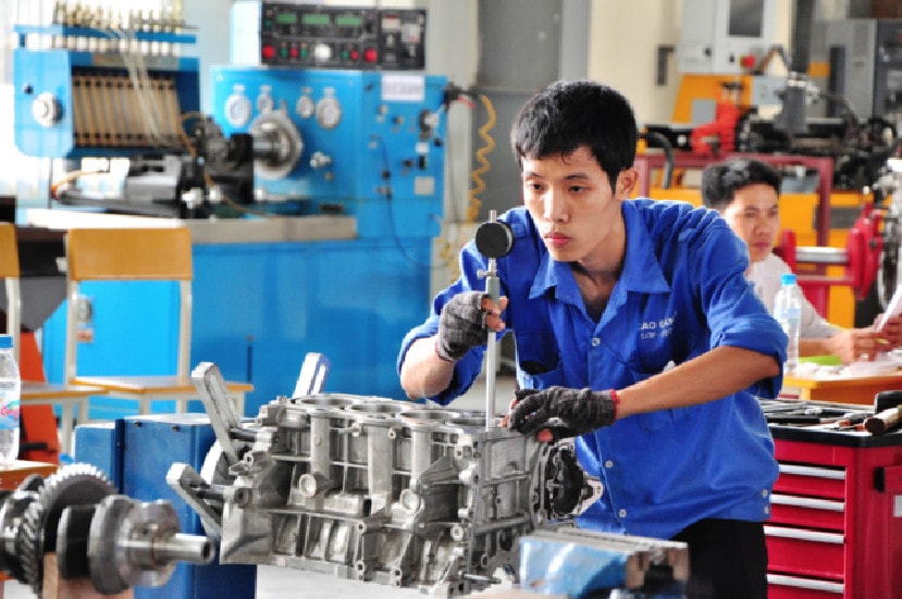 Học viên tại trường dạy nghề