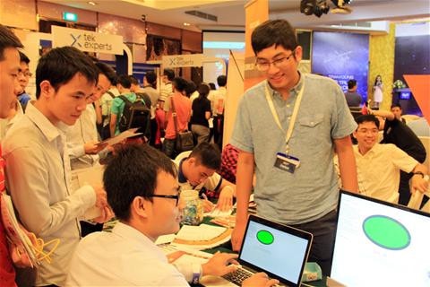 Thử sức cuọc thi Ảnh: Thanh Bình Thử sức cuọc thi Ảnh: Thanh Bình