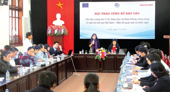 Hội thảo công bố Báo cáo chi tiêu công cho y tế, giáo dục và giao thông công cộng ở một số tỉnh tại Việt Nam - Một số quan sát và khuyến nghị Ảnh: N. Sơn