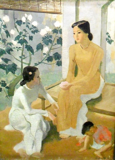 ''Hai thiếu nữ và em bé'', 1944, sơn dầu (Bảo vật quốc gia)