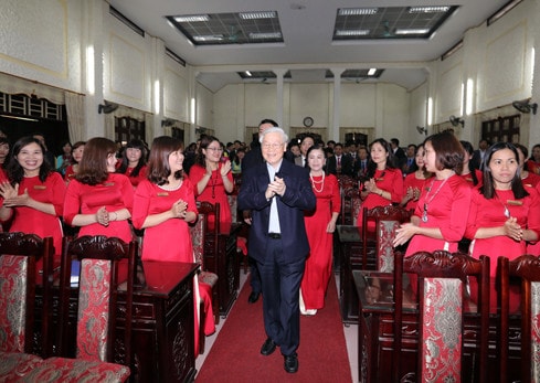 Tổng Bí thư Nguyễn Phú Trọng thăm Trường Chính trị Trường Chinh Ảnh: Trí Dũng