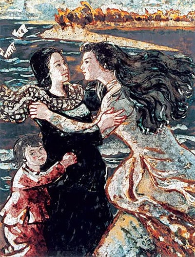 Tác phẩm Bắc Nam một nhà, sơn mài (1961), Bảo tàng Mỹ thuật Việt Nam