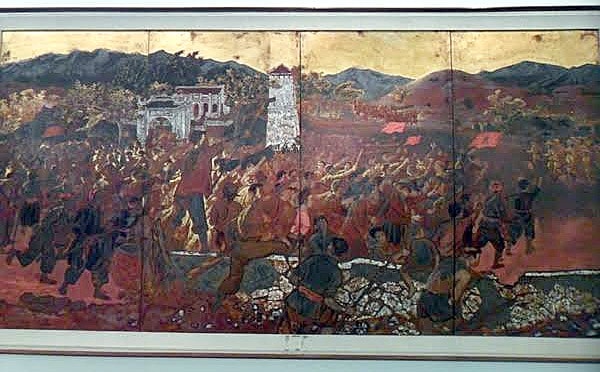 Tác phẩm Xô viết Nghệ Tĩnh, sơn mài (1957), đồng tác giả với 5 người khác
