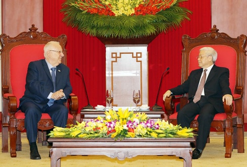 Tổng Bí thư Nguyễn Phú Trọng tiếp Tổng thống Nhà nước Israel Reuven Ruvi Rivlin