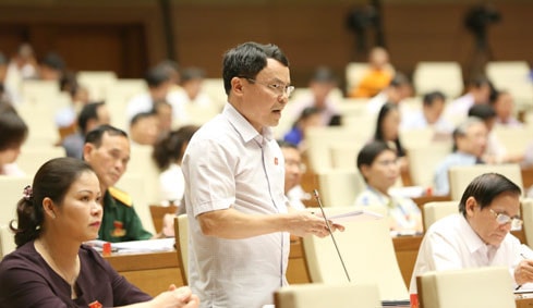ĐBQH Nguyễn Tiến Sinh (Hòa Bình) phát biểu tại hội trường