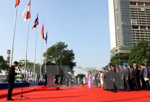 Quang cảnh Lễ Thượng cờ ASEAN Ảnh: Thanh Vũ/TTXVN