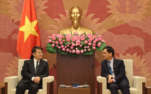 Phó Chủ tịch Hội đồng Dân tộc Nguyễn Lâm Thành tiếp Thứ trưởng Ủy ban Dân tộc Nhà nước Trung Quốc ảnh 1