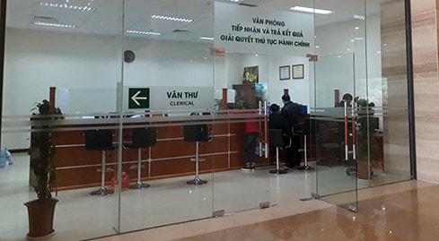 Bộ phận tiếp nhận thủ tục hành chính tại Bộ Tài nguyên và Môi trường Ảnh: Chí Tuấn