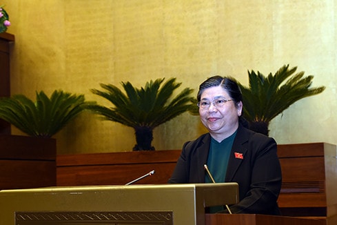 Phó Bí thư Đảng đoàn Quốc hội, Phó Chủ tịch Thường trực Quốc hội Tòng Thị Phóng phát biểu chỉ đạo Hội nghị Ảnh: Lâm Hiển
