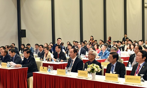 Chủ tịch Nước Trần Đại Quang dự lễ phát động thi đua “Chương trình doanh nhân đổi mới sáng tạo vì sự phát triển bền vững của đất nước” Ảnh: Nhan Sáng