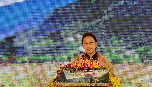 Chủ tịch Quốc hội Nguyễn Thị Kim Ngân phát biểu tại Chương trình