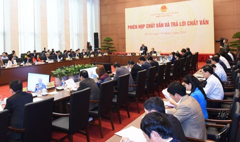 Toàn cảnh Phiên chất vấn và trả lời chất vấn Ảnh: Lâm Hiển