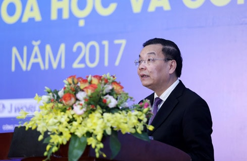 Bộ trưởng Bộ Khoa học và Công nghệ Chu Ngọc Anh phát biểu tại Lễ trao giải