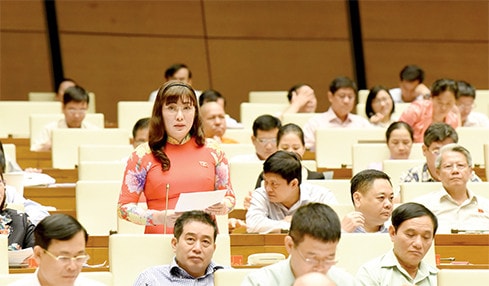 ĐBQH Võ Thị Như Hoa (Đà Nẵng) phát biểu tại hội trường Ảnh: Lâm Hiển