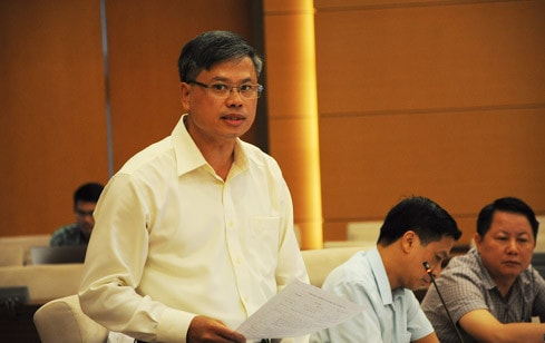 Phó Chủ nhiệm Ủy ban Đối ngoại Nguyễn Sỹ Cương phát biểu tại Phiên họp toàn thể lần thứ 10 của Ủy ban Tư pháp Ảnh: Hà An
