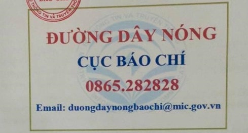 Thông tin đường dây nóng của Cục Báo chí.