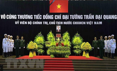 Nhà tang lễ quốc gia, số 5 Trần Thánh Tông (Hà Nội), nơi tổ chức Quốc tang Chủ tịch nước Trần Đại Quang. (Ảnh: TTXVN)