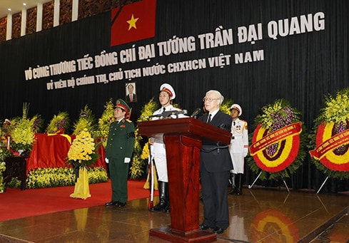 Tổng Bí thư Nguyễn Phú Trọng đọc Lời điếu tại Lễ truy điệu Chủ tịch Nước Trần Đại Quang