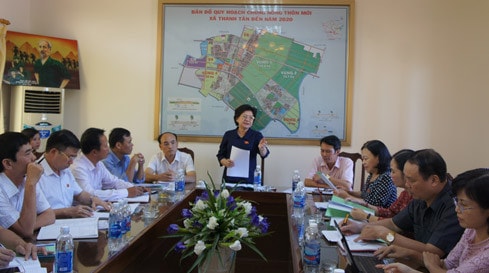 Đoàn khảo sát làm việc với huyện Kiến Xương và xã Thanh Tân