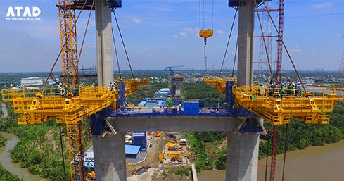 Công trình cầu dây văng Bình Khánh công ty thép ATAD hoàn thành xuất sắc hạng mục được giao